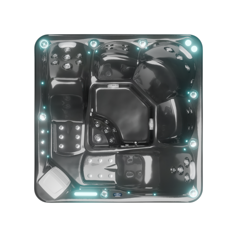 Easy Relax, spa 5 places Noir Midnight Opal, vue de dessus