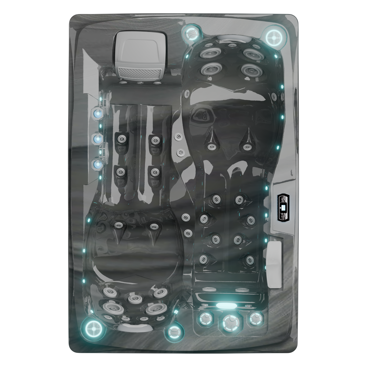 Spa Twin Midnight Opal, vue de dessus