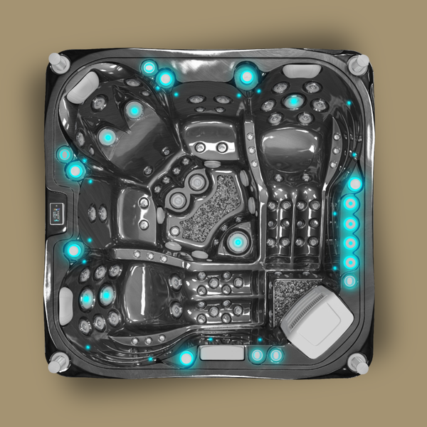 Volcano - Spa 5 plaatsen - Zwart