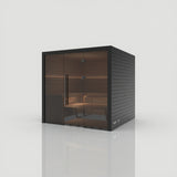 Nero 210X - Sauna intérieur — façade vitrée finition noire